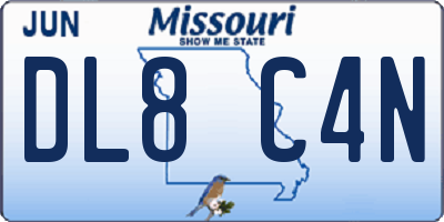 MO license plate DL8C4N