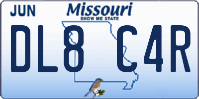 MO license plate DL8C4R