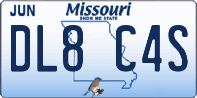 MO license plate DL8C4S