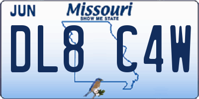 MO license plate DL8C4W