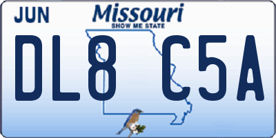 MO license plate DL8C5A