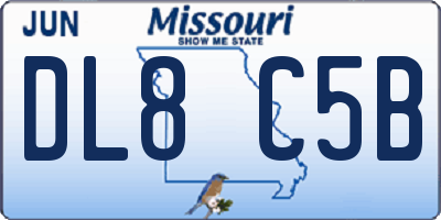 MO license plate DL8C5B