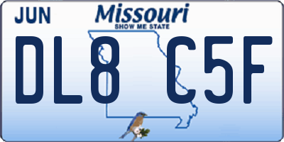 MO license plate DL8C5F