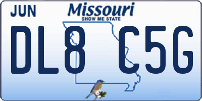 MO license plate DL8C5G