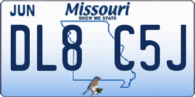 MO license plate DL8C5J