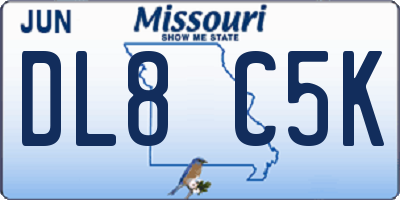 MO license plate DL8C5K