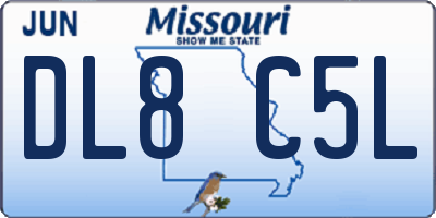 MO license plate DL8C5L
