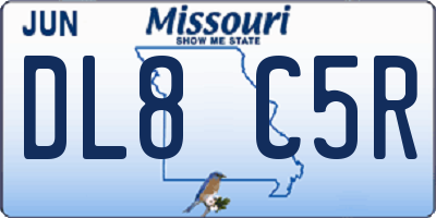 MO license plate DL8C5R