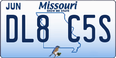 MO license plate DL8C5S
