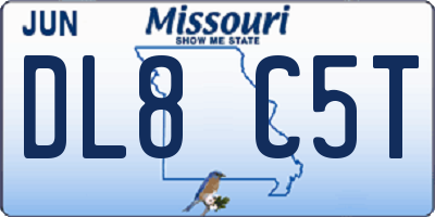 MO license plate DL8C5T