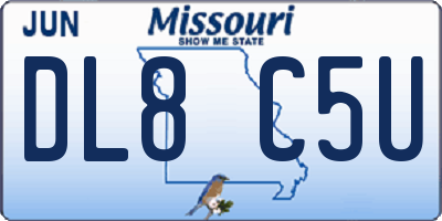 MO license plate DL8C5U