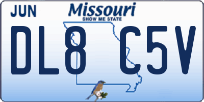 MO license plate DL8C5V