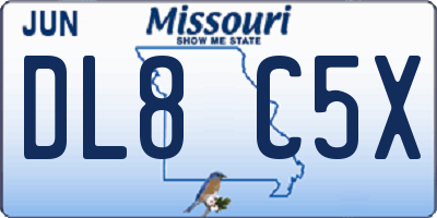 MO license plate DL8C5X