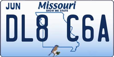 MO license plate DL8C6A