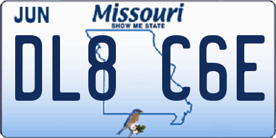 MO license plate DL8C6E