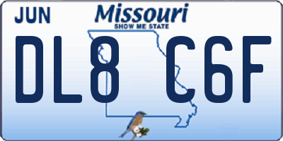 MO license plate DL8C6F