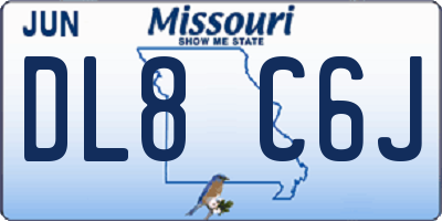MO license plate DL8C6J