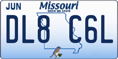 MO license plate DL8C6L