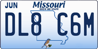 MO license plate DL8C6M