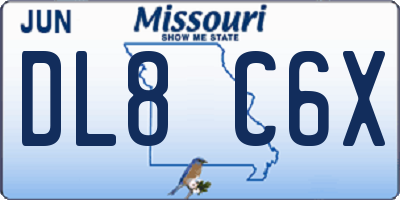 MO license plate DL8C6X
