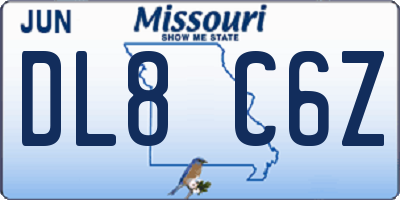 MO license plate DL8C6Z