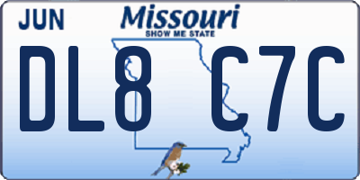 MO license plate DL8C7C