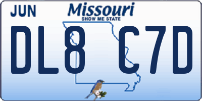 MO license plate DL8C7D