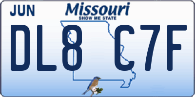 MO license plate DL8C7F