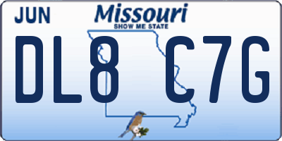 MO license plate DL8C7G