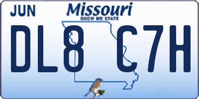 MO license plate DL8C7H