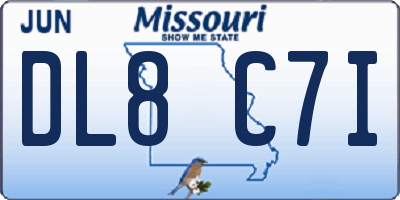 MO license plate DL8C7I