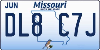 MO license plate DL8C7J