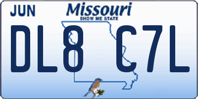 MO license plate DL8C7L
