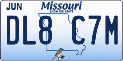 MO license plate DL8C7M