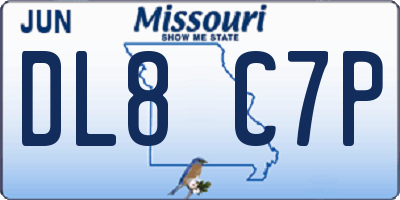 MO license plate DL8C7P