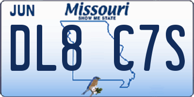 MO license plate DL8C7S
