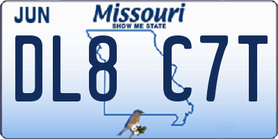 MO license plate DL8C7T
