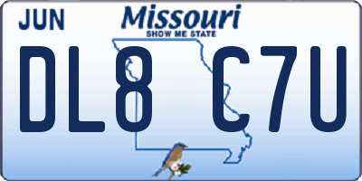 MO license plate DL8C7U