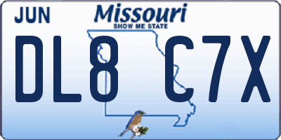 MO license plate DL8C7X
