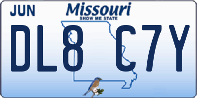 MO license plate DL8C7Y