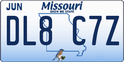 MO license plate DL8C7Z