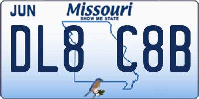 MO license plate DL8C8B
