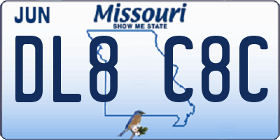 MO license plate DL8C8C