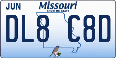 MO license plate DL8C8D