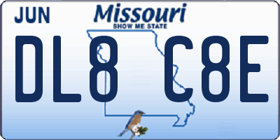 MO license plate DL8C8E