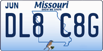 MO license plate DL8C8G