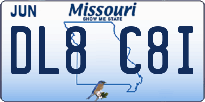 MO license plate DL8C8I