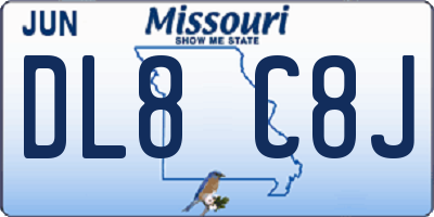 MO license plate DL8C8J
