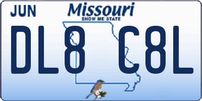 MO license plate DL8C8L