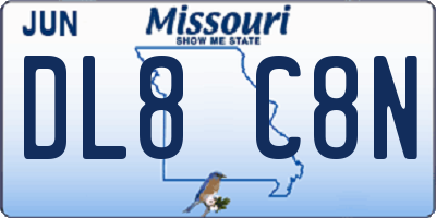 MO license plate DL8C8N